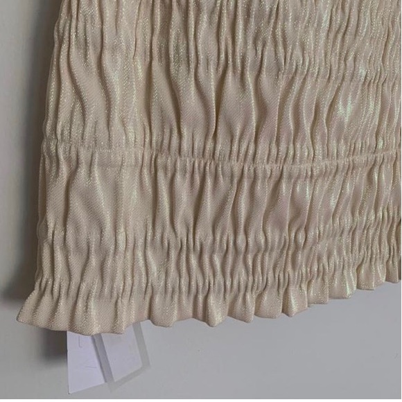 AREA**Ivory Ruched Lame Cocktail Dress*Large $980 - Picture 10 of 12